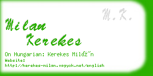 milan kerekes business card